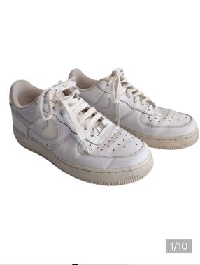 Nike 315115-112 Air Force 1 Lace Up White Sneaker Shoes Women's Size 8